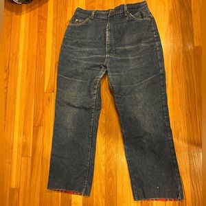Women’s fleece LLBEAN jeans, pre-loved, size 18, and 100%of cotton.